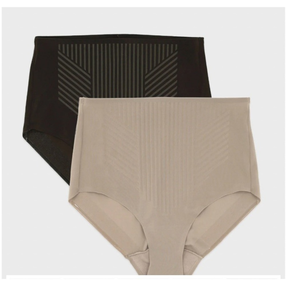 Miraclesuit 2-Pack Shaping Tummy Control Briefs Size Large Black Nude Neutral